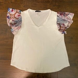 Ariella cute flutter sleeve shirt